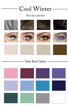 My Color Palette Quiz, Color Palette Quiz, True Winter Color Palette, Winter Skin Tone, Cool Winter Color Palette, My Color Palette, Color Quiz, Winter Color Palette, Cool Skin Tone