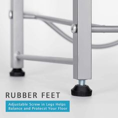 an adjustable screw in legs helps balance and protect your floor