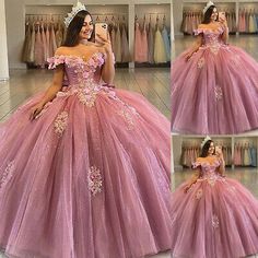 Big Dresses Princesses, Sweet 16 Ball Gown, Sweet 16 Ball, Quinceanera Dresses Pink, Hat Jewelry, Big Dresses, Workwear Brands, Pink 3d, Veil Wedding