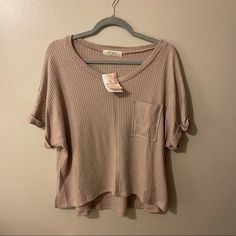 This Is From Altar’d State’s Plus Size Line (A Beautiful Soul). Never Been Worn With Tags Still Attached! Mauve/Blush Color Beige Short Sleeve Blouse For Loungewear, Casual Taupe Tops For Fall, Beige Short Sleeve Tops For Loungewear, Casual Taupe Tops For Spring, Casual Oversized Taupe Top, Casual Taupe Tops For Day Out, Casual Brown Knit Top, Casual Beige T-shirt For Day Out, Beige Short Sleeve Knit Top For Day Out