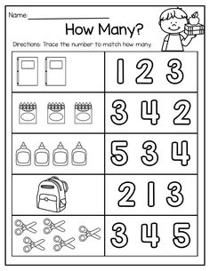 a printable worksheet with numbers and symbols to help students learn how many things are