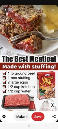 the best meatloaf recipe made with stuffing