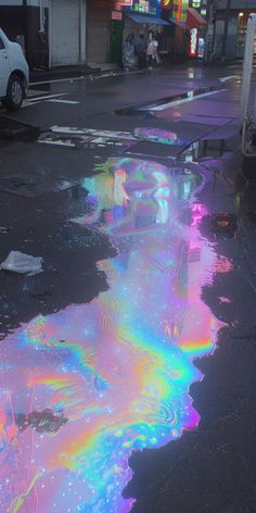 an image of a street that has some colors on it