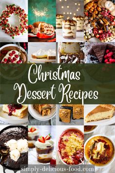 christmas dessert recipes with text overlay