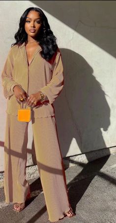 Wide Leg Pant Suit, Straight Clothes, Y2k Aesthetic Outfits, Estilo Chic, Wide Pants, Solid Clothes, Set Outfit