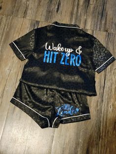 Wake up and Hit Zero, Satin Pajama Set, Cheerleader Pajamas, Cheer Pj's, Cheer Comp Pajamas - Etsy Cute Cheer Stuff, Cheer Team Pajamas, Cheer Fits Practice, Cheer Pajamas Pants, Cheer Pajamas, Hit Zero Cheer Gifts, Cheerleader Gift Ideas, Cheerleading Practice Wear, Cute Cheer Gifts