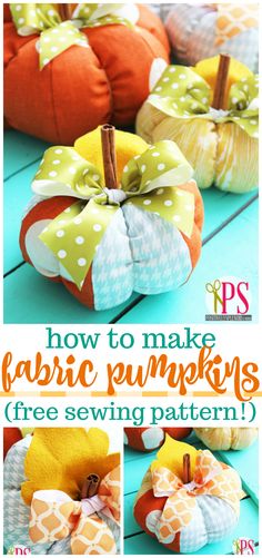 how to make fabric pumpkins with free sewing pattern