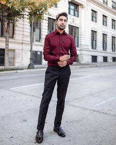 YASH I Houston Blogger | Mens Fashion to Travel on Instagram: "When you need a dress shirt that is both stylish and comfortable, the @express Slim Geo Print Stretch 1MX should be at top of your list. The mix between geo prints with stretch material makes this perfect for any occasion! #expresspartner #expressyou Follow my shop @heyitsyash on the @shop.LTK app to shop this post and get my exclusive app-only content! #liketkit @shop.ltk https://liketk.it/3VSUZ" Black Pants Outfit Mens, Maroon Shirt Outfit, Blue Shirt Black Pants, Maroon Dress Shirt, Mens Formal Outfits, Shop Outfits, Maroon Outfit, Black Pants Outfit, Black Outfit Men