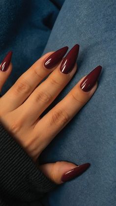 #RedCoffinNails #BoldNails #MatteRed #GlossyRed #CoffinNails #GlamNails #RhinestoneNails #OmbreNails #FrenchTipNails #NailArt Vampire Red Nails Acrylic, Elegant Red Nails Design Classy, Deep Raspberry Nails, Burgundy Almond Shaped Nails, Short French Nails Ideas, Chrome Nails Burgundy, Blue And Burgundy Nails, Dark Red Nail Inspo Design, Burgundy Glazed Nails