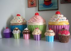 there are many cupcakes that are on the counter