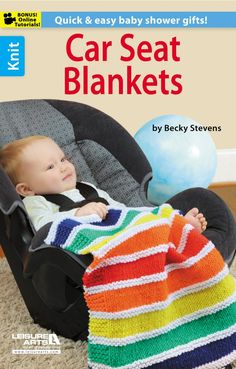 a book cover with a baby in a car seat on it's back and the title, car seat blankets