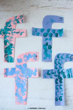 paper mache art project for kids to make with the letter f and painted letters