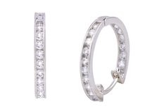 CZ Huggie Hoop Earrings Hinged Cubic Zirconia 925 Sterling Silver 18mmIf you are looking for a great selection of sterling silver jewelry - at very affordable prices check out www.jewelryland.com. If you like this high quality Huggie Hoop Earrings please feel free to re-pin, like or leave a comment. Earrings Huggies, Herkimer Diamond Earrings, 14k Gold Hoop Earrings, Hammered Hoop Earrings, Business Products, Cubic Zirconia Earrings, Cz Stud Earrings, Birthstone Earring, Sterling Silver Hoop Earrings