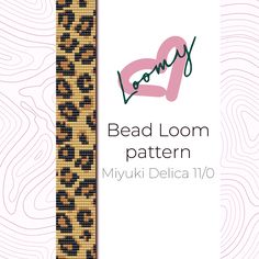 the bead loom pattern is shown in leopard print, with an animal - print border