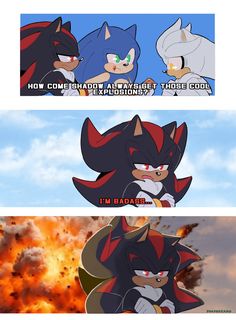 sonic the hedgehog and shadow the hedgehog are in front of an angry fire