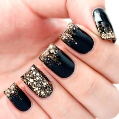 Wink And Blush, 9/3/13: Glitter Ombré Tutorial—Quick Nails Winter Wedding Nails, Quick Nail, Gold Glitter Nails, Party Nails, New Year's Nails, Nailed It, Cute Nail Designs