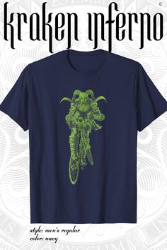 This Barbarian Mt. Biker shirt is perfect to wear while riding, biking, cycling, or just for fun! It features a distressed vintage art style for all the awesome men, women, and kids who LOVE to get outdoors, hit the road, and ride on some gnarly trails. Our creative graphic tee also makes a unique Birthday, Holiday, or Christmas present. Your mom, dad, family and friends who like catching air, big jumps, wheelies, and rad artistic kit will dig it. Bike Design