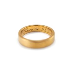 a gold ring with the words you're to heaven written on it