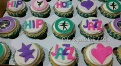 cupcakes are decorated with different colors and designs