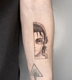 Eren Yeager Anime Tattoo Attack On Titan One Piece Tattoos, Note Tattoo, Anime Tattoo, E Tattoo, Eren Yeager, Forearm Tattoo Men, Feminine Tattoos