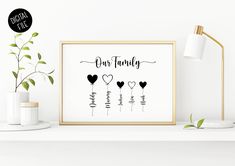 "Custom Family Print  - A perfect addition to your home Please note: this item is a DIGITAL FILE only. No physical product will be sent. *HOW IT WORKS* 1. Enter the details into the personalisation box: * the family name (eg. Our Family, The Smiths, etc) * the names of family members (up to a maximum of 6 names) (eg. Mark, Janine, Peter, Sasha, Thomas). The first 2 balloons will be larger unless otherwise specified.  * the colour of the balloons (eg. Mark (black), Janine (white), Peter (black), Sasha (white), Thomas (black)). If nothing is indicated here, the balloon colours will be at random.  * the print file size you would prefer in centimetres or inches. The default size (height x width) is 20x25cm = 8x10\" 2. Once your order is received, you will be sent a high quality (300 DPI) digit Personalised Family Print, Name Pictures, Family Names, The Smiths, Family Print, Name Gifts, Family Name, Personalized Family, Personalized Prints