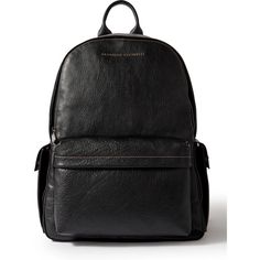 Brunello Cucinelli's backpack has been made in Italy from full-grain leather, fitted with adjustable shoulder straps and has a capacious interior designed to hold your tablet, sneakers and latest read. It's detailed with front and side pockets so your travel pass and mobile phone are always in easy reach. Designer Leather Backpack With Leather Trim, Modern Business Leather Backpack With Leather Trim, Modern Leather Backpack With Leather Trim For Business, Luxury Soft Leather Standard Backpack, Classic Leather Backpack With Leather Trim For Business, Leather Business Backpack With Leather Trim, Luxury Leather Trim Standard Backpack, Luxury Leather Standard Backpack, Modern Leather Backpack With Leather Trim