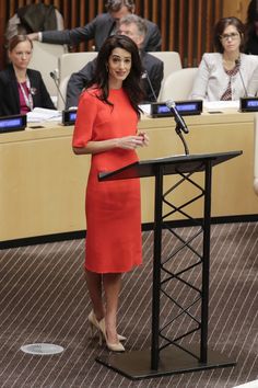 Amal Clooney United Nations, Reporters Outfits, United Nations New York, United Nations Outfit, Aoc Fashion, Model United Nations Outfit, United Nations Aesthetic, United Nations Women, Un Headquarters