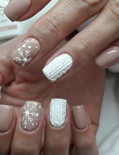 Fantastic Nails, Snow Nails, 2019 Nails, Unghie Sfumate, Square Nail Designs, Winter Nails Acrylic, Cute Christmas Nails, Sweater Nails, Nail Design Inspiration