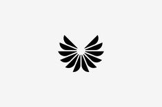 an abstract black and white logo