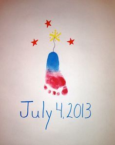 an image of a handprint with stars on it that says july 4, 2013