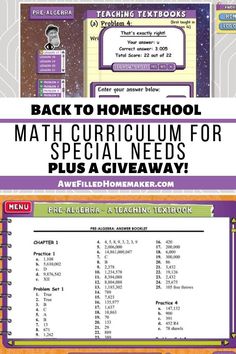 the back to homeschool math program for students