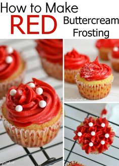 how to make red buttercream frosting on cupcakes