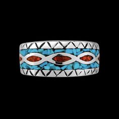 Sterling Silver Thunderbird Band Ring with Turquoise & Coral inlay. Want these ring done with different gemstones? Or do you need a different size? We have a custom order store and our own website. Message me for more details. See the last pictures to see just a couple of the many options we offer. Red Sterling Silver Ring With Inlay, Red Sterling Silver Rings With Inlay, Southwestern Sterling Silver Red Ring, Southwestern Multi-stone Red Ring, Southwestern Red Sterling Silver Ring, Red Southwestern Multi-stone Rings, Southwestern Red Multi-stone Ring, Native American Wedding, Native American Wolf