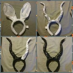 four pictures of different types of bunny ears