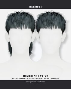 two white mannequin heads with black hair