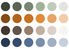 different shades of blue, green and brown on a white background with the same color scheme