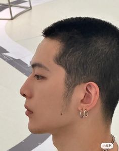 Buzzcut Reference, Buzzcut Side Profile, Asian Man Side Profile, Drawing Buzzcut, Side Burns Mens, Guy With Buzzcut, Overgrown Buzzcut Men, Buzz Cut Drawing Reference