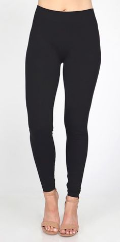 These smooth and comfortable full-length leggings are designed to keep you looking and feeling great all day long. These leggings feature a regular 2" waistband. One size fits all leggings! (Up to size 12) Feeling Great, Black Leggings, One Size Fits All, Full Length, Size 12, Leggings, Black