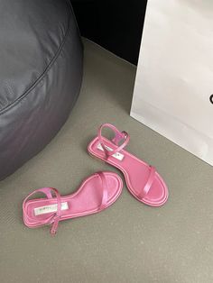 LBSFY - Black Red Pink Blue Green Women Sandals Ankle Strap Narrow Band Summer Dress Shoes Flat Heeled Ankle Strap Fashion Dress Sandals Size 5.5=35=22.5cm Size 6=36=23cm Size 6.5=37=23.5cm Size 7=38=24cm Size 7.5=39=24.5cmSize 8=40=25cm Summer Ankle Strap Slingback Sandals, Summer Evening Slingback Sandals With Flat Heel, Flat Heel Slingback Sandals For Summer Evenings, Spring Evening Jelly Sandals With Round Toe, Casual Evening Slingback Sandals For Summer, Pink Synthetic Slingback Sandals With Round Toe, Pink Ankle Strap Jelly Sandals For Party, Pink Jelly Sandals With Ankle Strap For Party, Flat Heel Jelly Sandals For Summer Party