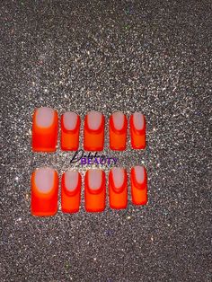 Orange 2 Toned French Tip Press on Nails Orange Press on Etsy Two Tone French Tip Nails, French Tip Press On Nails, Tip Nails, French Tip Nails, Nail Tips, Press On Nails, Two Tone, Orange