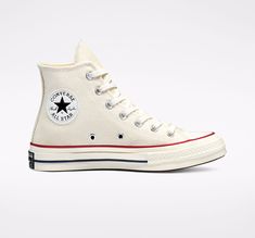 Cream Converse, High Top Shoe, Converse Chuck 70, White Converse, Everyday Shoes, Chuck 70, Converse Sneakers, Vintage Canvas, Converse High