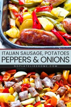 Include this sausage sheet pan dinner in your list of family-friendly dinners! This quick and easy sausage, peppers, onions, and potatoes recipe is gluten-free, hearty, delicious, and easy to make with few ingredients. Don't miss this for a quick weeknight dinner! Sausage Peppers Onions And Potatoes, Sausage Recipes Potatoes, Sausage Pepper Onions And Potatoes, Peppers Onions And Potatoes, Potatoes Peppers And Onions, Sausage Potatoes And Peppers, Italian Sausage Potatoes, Sausage Peppers Onions