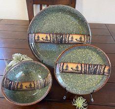 Elk Ridge Pottery Dinnerware made in the USA - Your Western Decor Pottery Utensil Holder, Western Dinnerware, House Improvement, Rustic Dinnerware, Pottery Dinnerware, Colorful Pottery, Rustic Pottery, Western Furniture, Kitchen Things