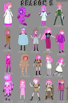 an image of cartoon characters from the simpsons tv series season 5, including pink hair and white