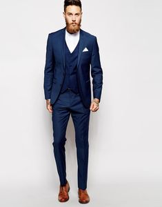 Custom Made Navy Blue Men Suit, Tailor Made Suit, Bespoke Men Wedding Suit, Slim Fit Groom Tuxedos For Men(Jacket+Pants+Vest))-PANT-SheSimplyShops Groom Tuxedo Blue, White Blazer Men, Wedding Suits Men Blue, Mens Tux, Men Suits Blue, Mcm Belt, Tailor Made Suits, Blue Suit Men