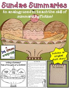 sundae summaries an analog use to teach the skill of summazing fiction