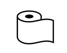 a roll of toilet paper is shown in this black and white image, with the word