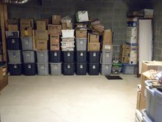 a room filled with lots of boxes and other items