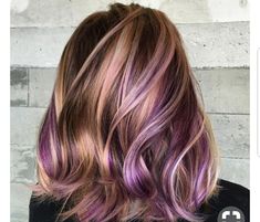 Cool Hair Color Ideas For Short Hair, Biolage Hair Color, Dark Purple Hair Color, Biolage Hair, Winter Hair Color Trends, Highlight Ideas, Peekaboo Highlights, Dark Purple Hair