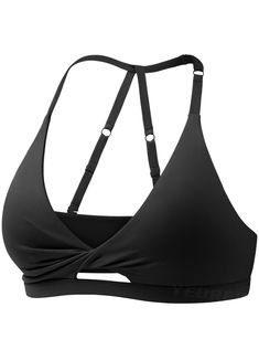 PRICES MAY VARY. YEOREO Micaela Sports Bras: Low cut, twist front style, low support sports bra, removable padded cups. If you are between sizes, we recommend sizing up Flexible and Adjustable Straps: Detachable straps which turns into halter bra style. Adjustable neck and back straps for great body fit Sexy Openwork Design: Cute twist design. The cutout place more breathable to keep you fresh during your workout. A stylish and functional gym essentials Comfortable Soft Fabirc: Made of 75% nylon Gym Bra, Gym Essentials, Sport Bra Top, Easy Style, Cutout Design, Lounge Lingerie, Great Body, Back Workout, 4 Way Stretch Fabric